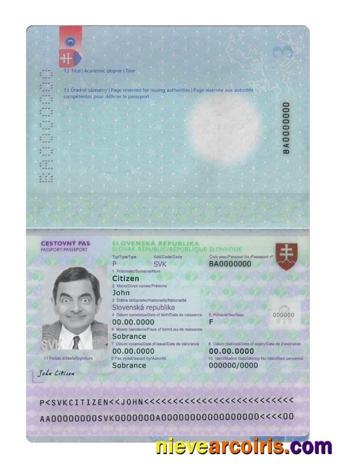 Slovakia passport version 3